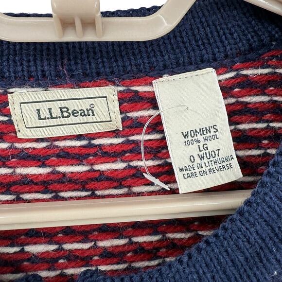 LL Bean Womens Birdseye Cardigan Sweater Jacket Metal Clasps Navy Size Large NEW - Picture 7 of 7